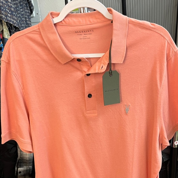 All Saints Men's Orchid Pink Polo Shirt - Picture 3 of 5